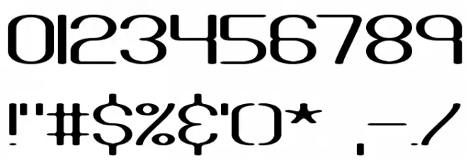 Nanosecond Wide BRK Font OTHER CHARS