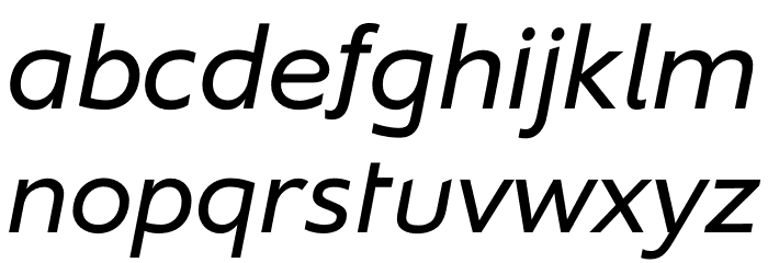 Nanotech LLC Regular Italic Font LOWERCASE