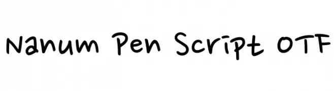 Nanum Pen Script OTF  नि: शुल्क फ़ॉन्ट्स डाउनलोड