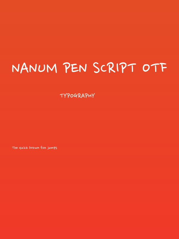 Nanum Pen Script OTF Poster