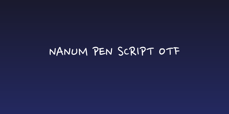 Nanum Pen Script OTF Social Header