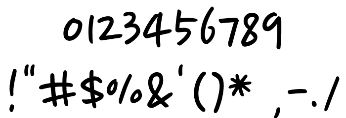 Nanum Pen Script Font OTHER CHARS
