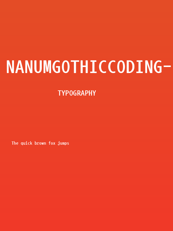 NanumGothicCoding-Bold Poster