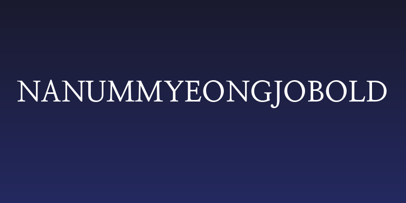 NanumMyeongjoBold Social Header
