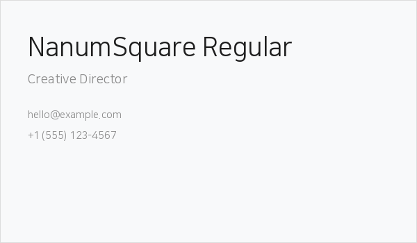 NanumSquare Regular Business Card