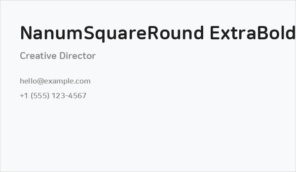 NanumSquareRound ExtraBold Business Card