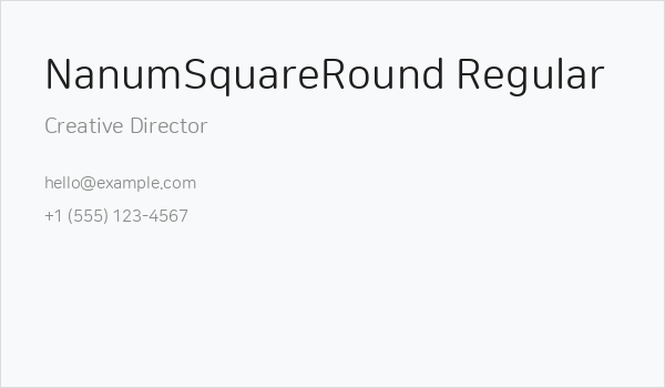 NanumSquareRound Regular Business Card