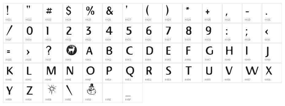 Napapiiri Character Map