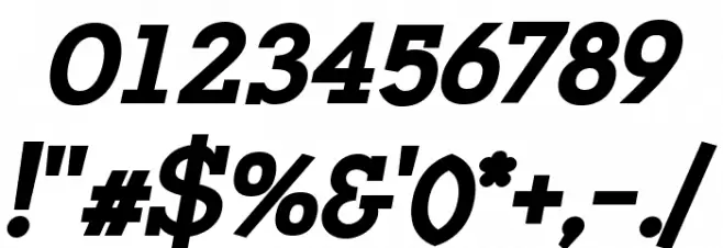 Napo ExtraBold Italic Font Alte caractere