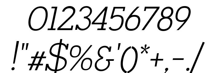 Napo Light Italic Font OTHER CHARS