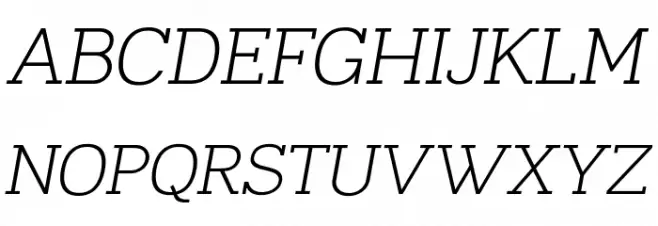 Napo Light Italic Schriftart Groß