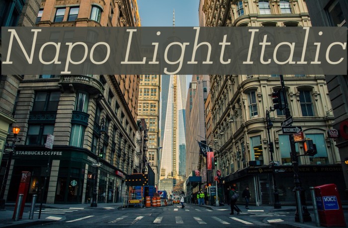 Napo Light Italic Font examples