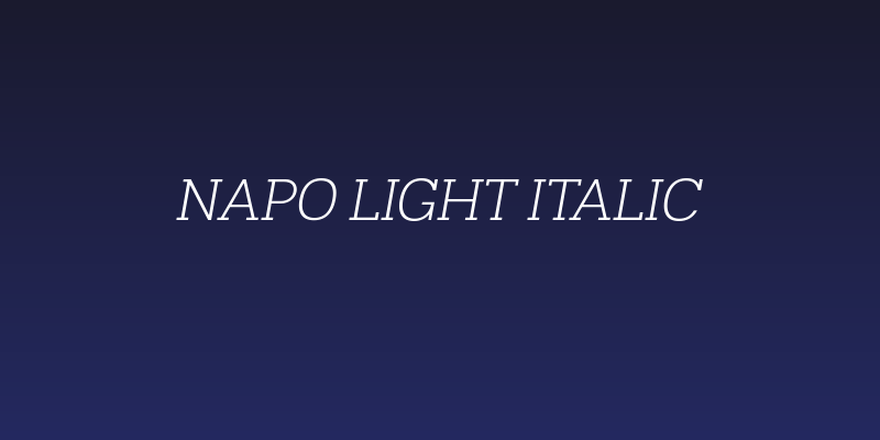 Napo Light Italic Social Header