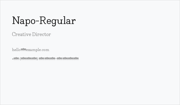 Napo-Regular Business Card