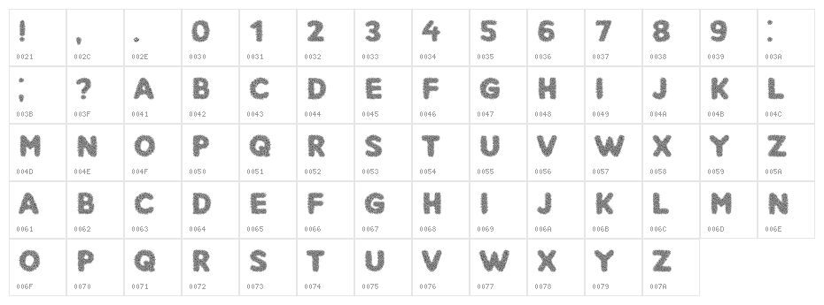 Narcissus Regular Character Map