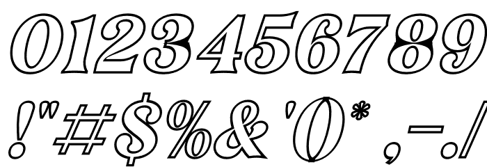 Narifah Outline Italic Font OTHER CHARS