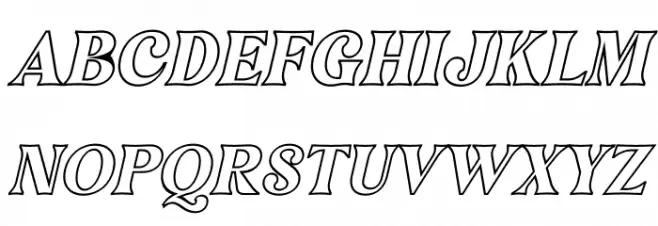 Narifah Outline Italic Font Litere mari