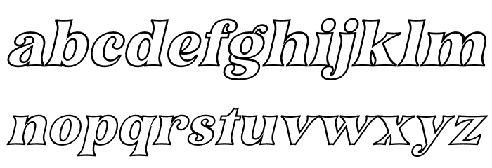Narifah Outline Italic Font LOWERCASE