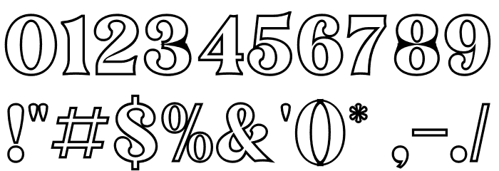 Narifah Outline Font OTHER CHARS