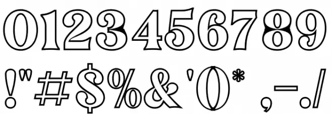 Narifah Outline Font OTHER CHARS