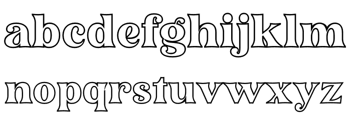 Narifah Outline Font LOWERCASE
