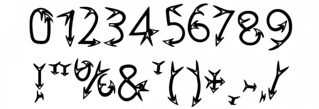 Narrow Arrow Typeface Regular フォント その他の文字