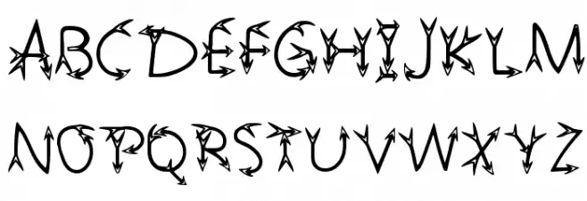 Narrow Arrow Typeface Regular フォント 大文字