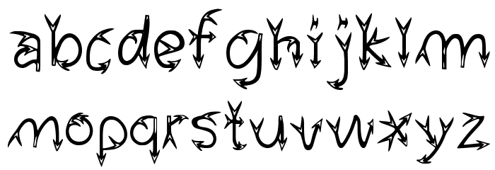 Narrow Arrow Typeface Regular Font LOWERCASE