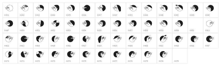 Nasenbear Character Map