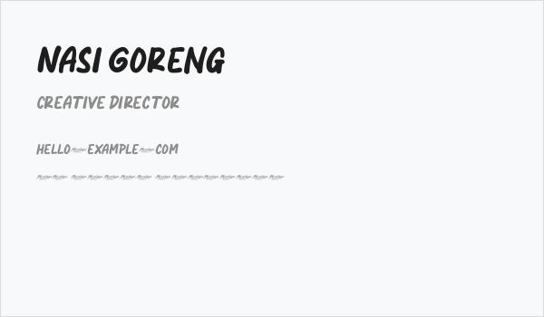 Nasi Goreng Business Card