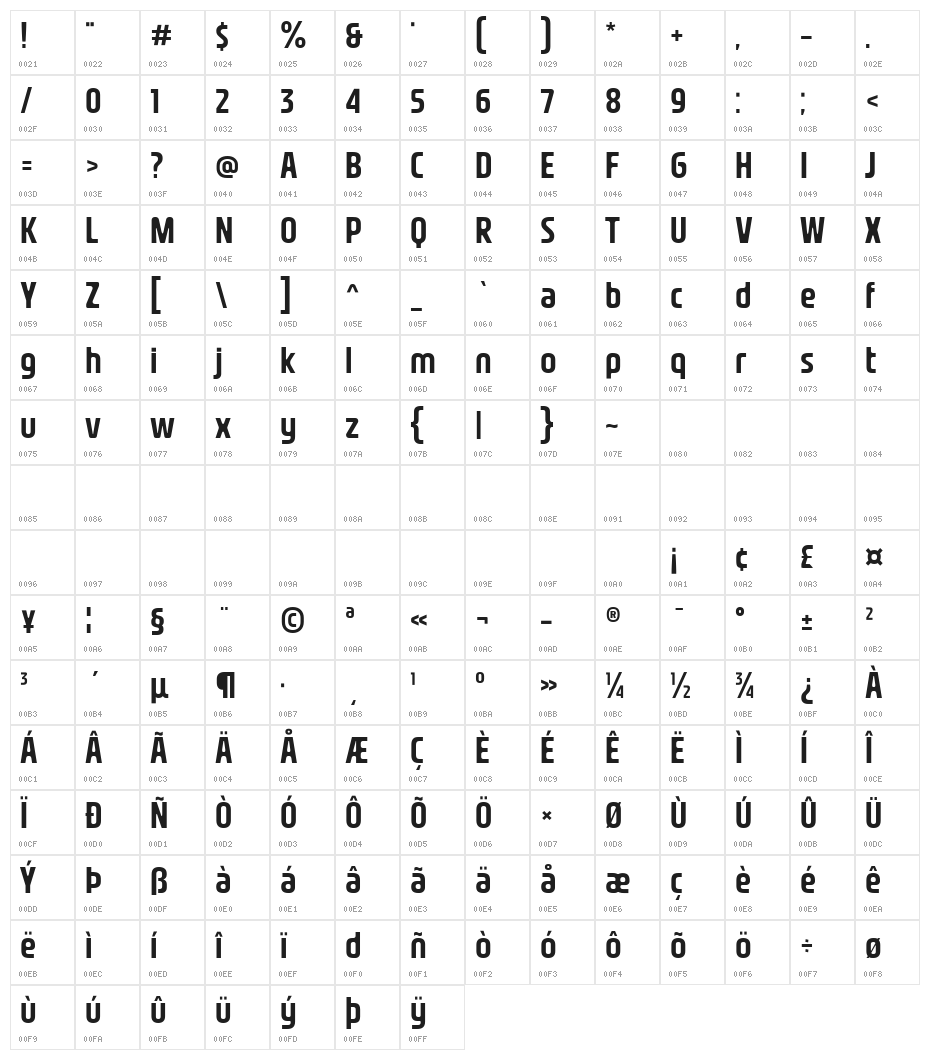 Nasional Sans SemiBold Character Map