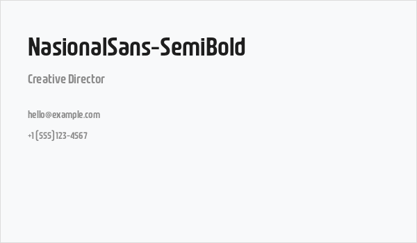 NasionalSans-SemiBold Business Card