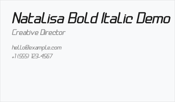 Natalisa Bold Italic Demo Business Card