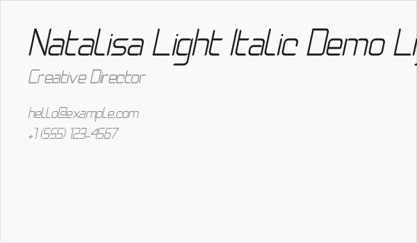 Natalisa Light Italic Demo Light Italic Business Card