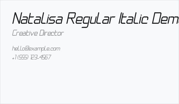 Natalisa Regular Italic Demo Regular Italic Business Card