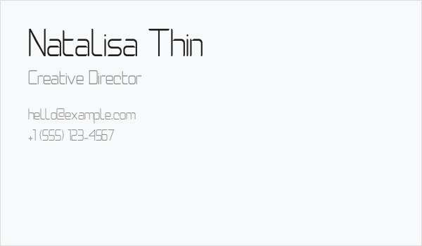 Natalisa Thin Business Card