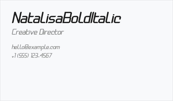 NatalisaBoldItalic Business Card
