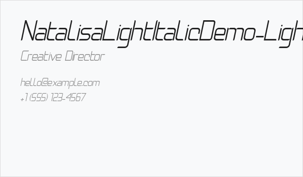 NatalisaLightItalicDemo-LightItalic Business Card