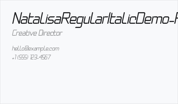 NatalisaRegularItalicDemo-RegularItalic Business Card