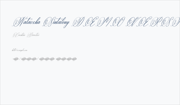 Natassha Sintaleny DEMO VERSION Italic Business Card