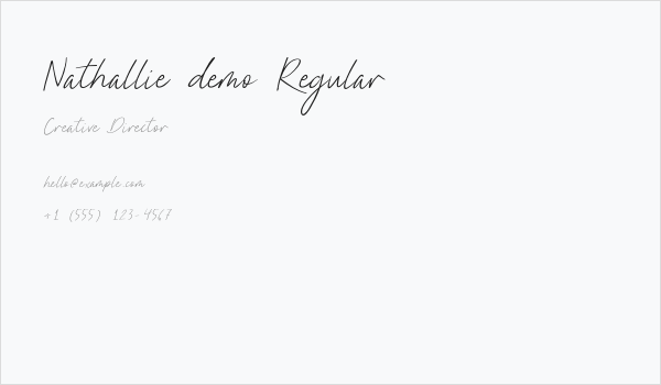 Nathallie demo Regular Business Card
