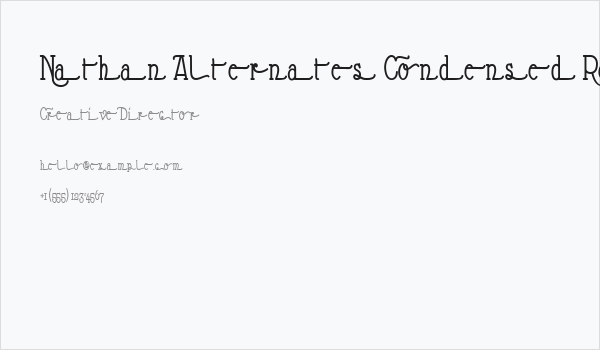 Nathan Alternates Condensed Regular Business Card