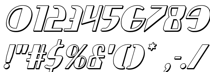 Nathan Brazil 3D Italic Font OTHER CHARS