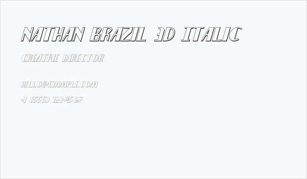 Nathan Brazil 3D Italic Business Card