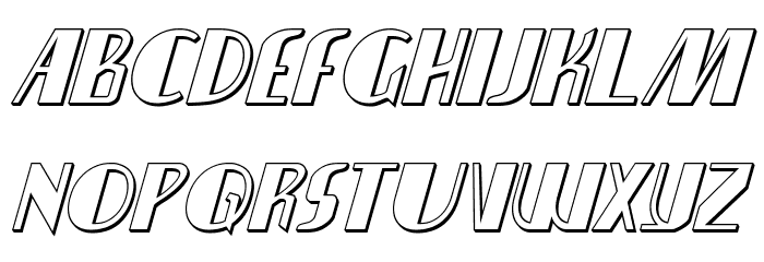 Nathan Brazil 3D Italic Font LOWERCASE