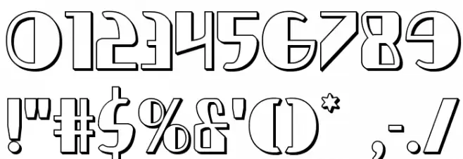 Nathan Brazil 3D Regular Font OTHER CHARS