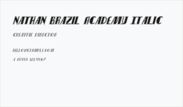 Nathan Brazil Academy Italic Business Card