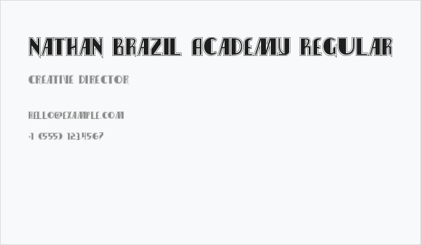 Nathan Brazil Academy Regular Business Card