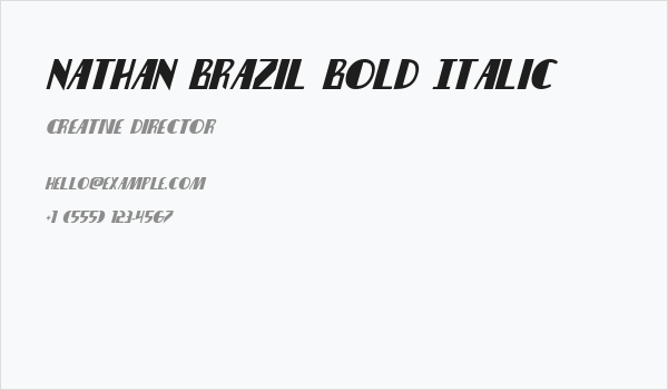 Nathan Brazil Bold Italic Business Card