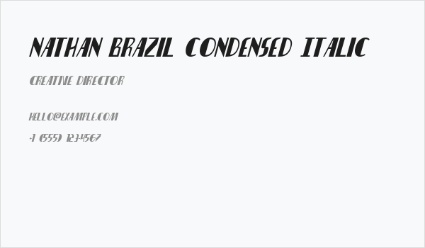 Nathan Brazil Condensed Italic Business Card